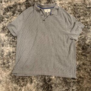 Jasper Conran Men's Grey Weave Patterned Short Sleeve Polo Shirt Size XXL
